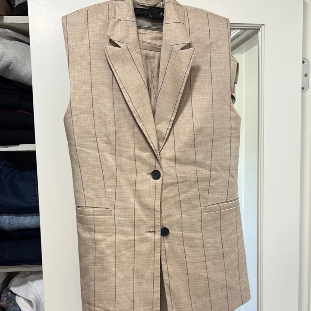 Tan Pinstripe vest and pants - Picture 1 of 6
